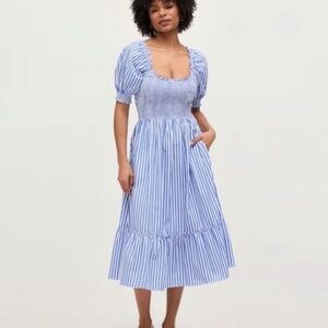 Hill House Louisa Dress, Blueberry stripe NWT